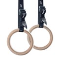 REP FITNESS Wood Gymnastic Rings with Numbered Heavy Duty Adjustable Straps